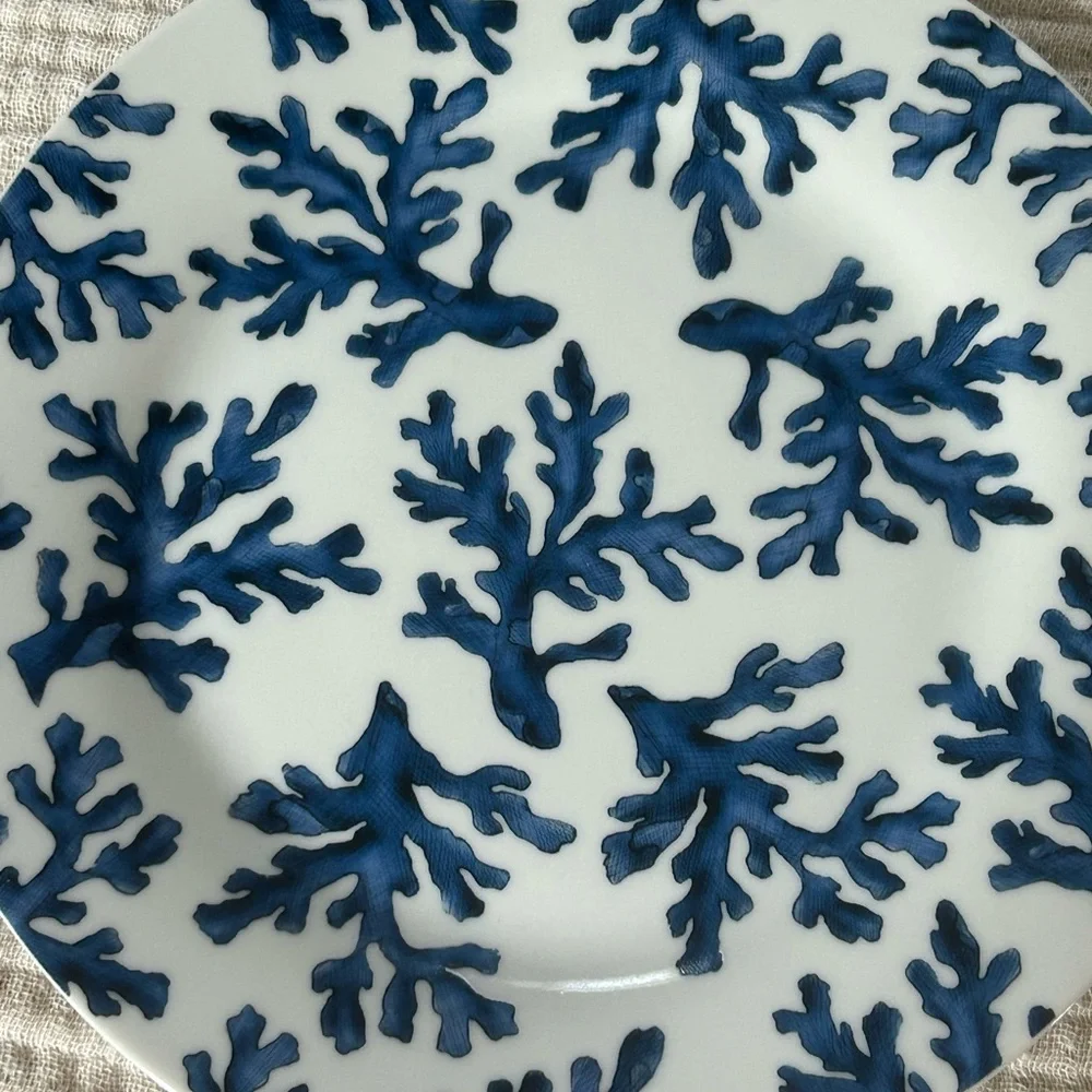 Z Gallerie Blue Coral Porcelain 8” Salad Plates. Set Of 2. Retired HTF